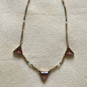 J. Crew Triangle Stone Necklace with Faux Amethyst